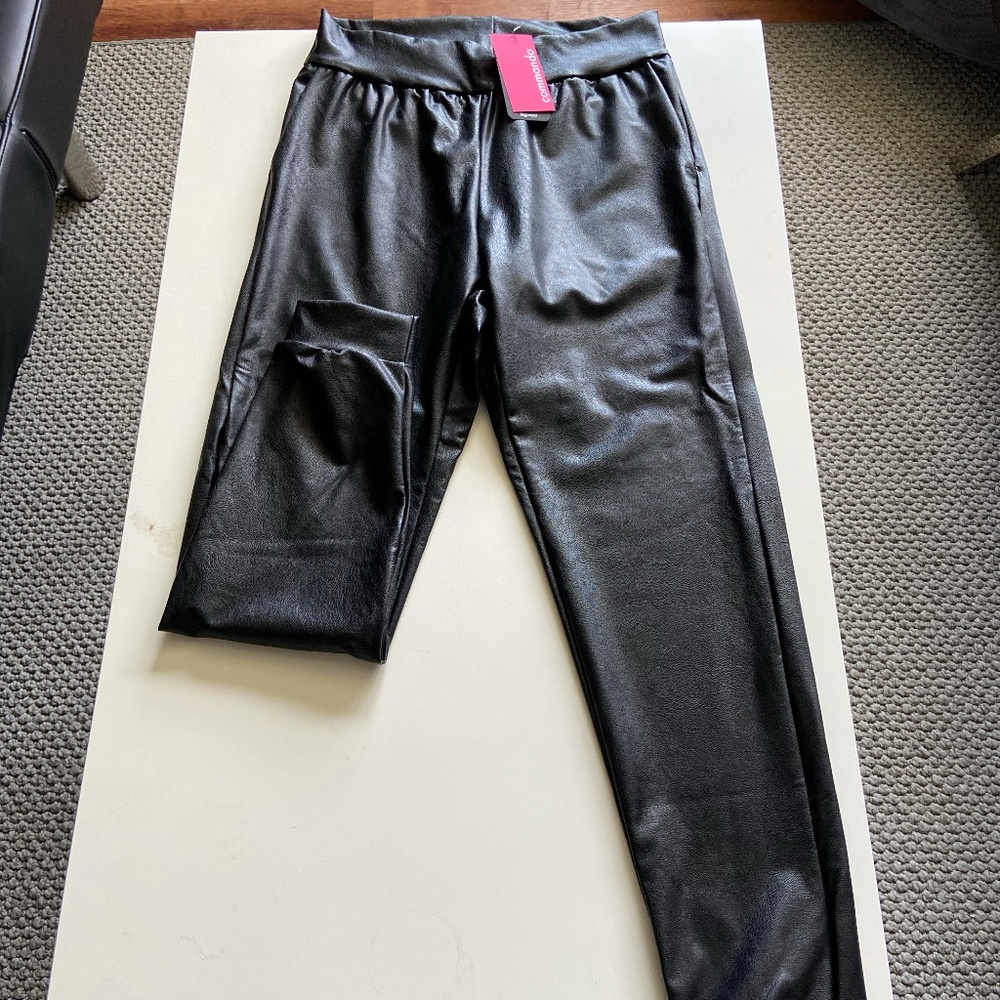 Faux Leather Commando Leggings